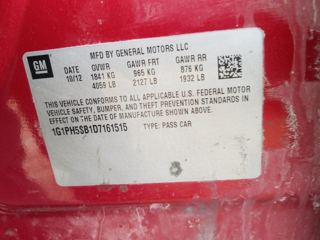2013 CHEVROLET CRUZE ECO 1G1PH5SB1D7161515