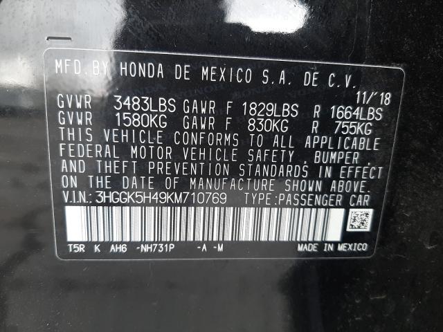 2019 HONDA FIT LX 3HGGK5H49KM710769