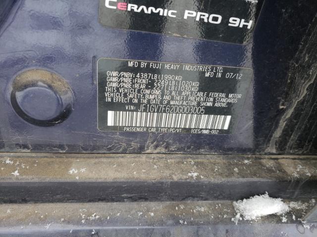 2013 SUBARU IMPREZA WR JF1GV7F62DG003005