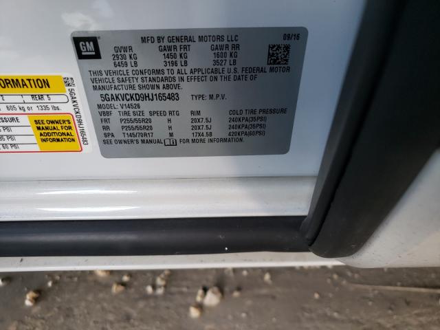 2017 BUICK ENCLAVE 5GAKVCKD9HJ165483