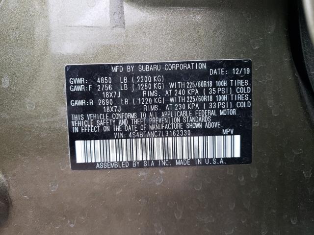 2020 SUBARU OUTBACK LI 4S4BTANC7L3162330