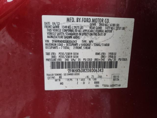 2013 FORD FLEX LIMIT 2FMHK6D82DBD06343