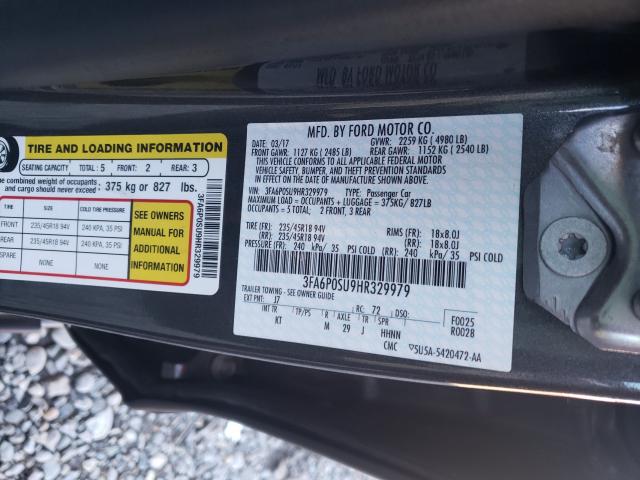2017 FORD FUSION TIT - 3FA6P0SU9HR329979