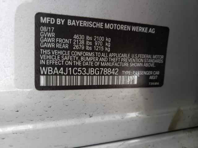 2018 BMW 430I GRAN - WBA4J1C53JBG78842