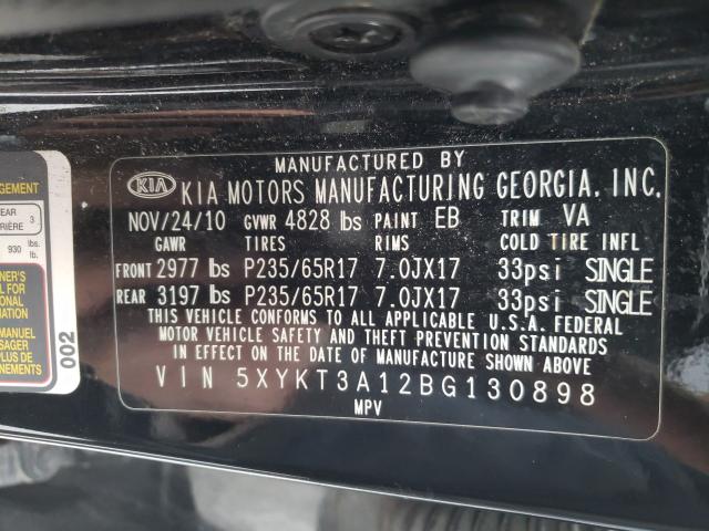 2011 KIA SORENTO BA 5XYKT3A12BG130898