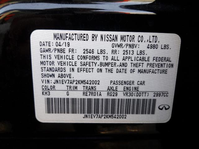 2019 INFINITI Q50 LUXE - JN1EV7AP2KM542002