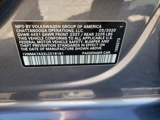 2020 VOLKSWAGEN PASSAT R-L 1VWMA7A32LC018161