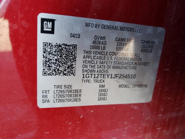 2018 GMC SIERRA K25 - 1GT12TEY1JF254510