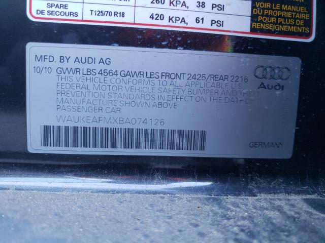 2011 AUDI A3 PREMIUM WAUKEAFMXBA074126