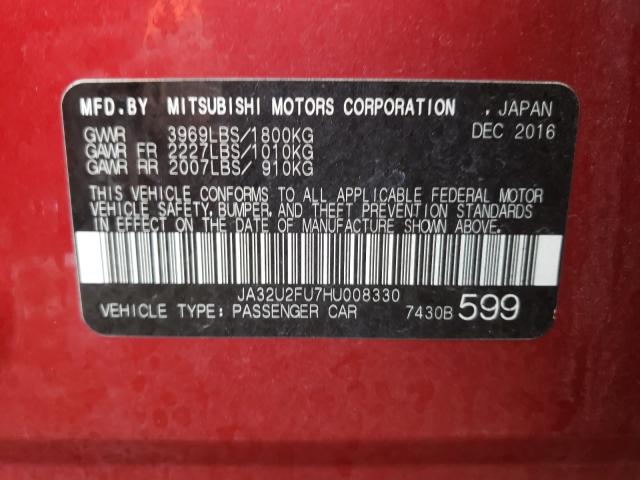 2017 MITSUBISHI LANCER ES JA32U2FU7HU008330