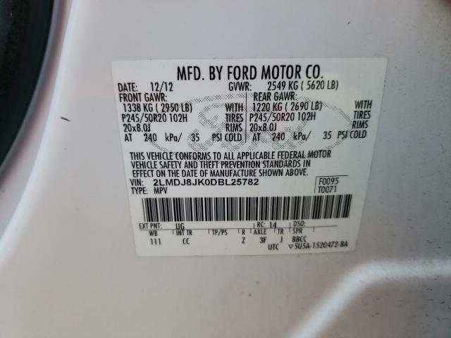 2013 LINCOLN MKX 2LMDJ8JK0DBL25782
