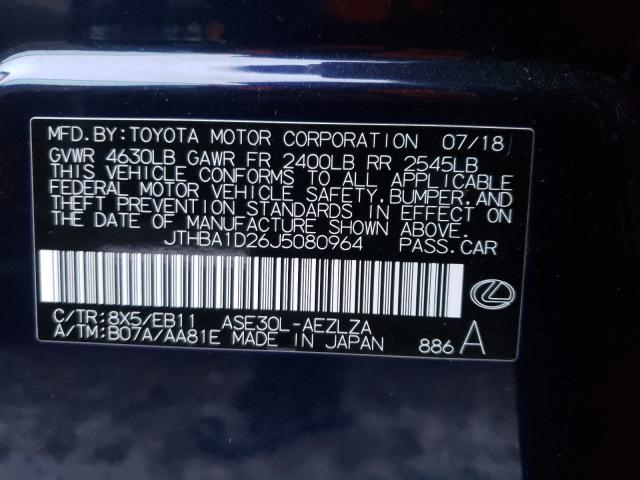 2018 LEXUS IS 300 JTHBA1D26J5080964