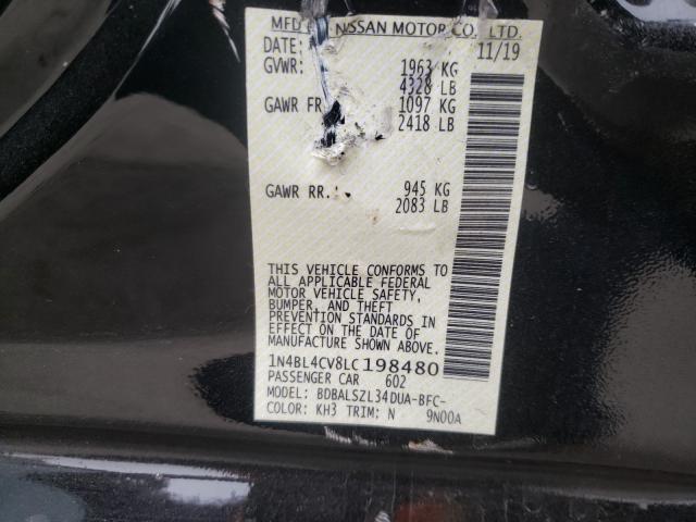2020 NISSAN ALTIMA SR 1N4BL4CV8LC198480