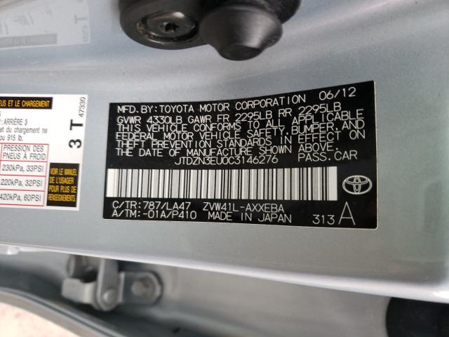 2012 TOYOTA PRIUS V JTDZN3EU0C3146276