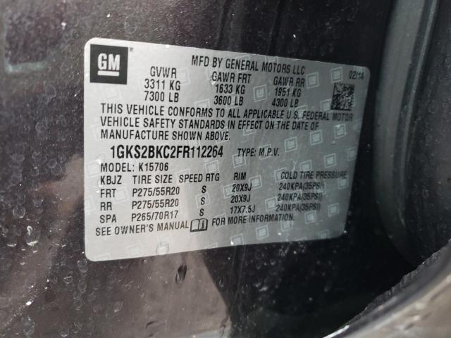 2015 GMC YUKON SLT 1GKS2BKC2FR112264
