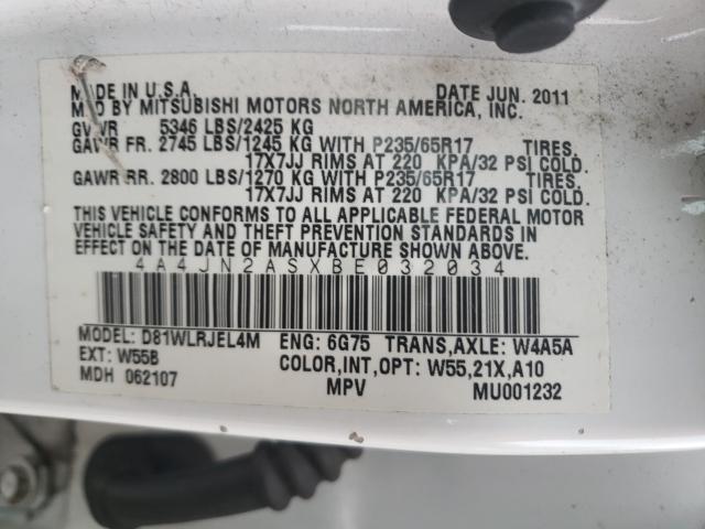 2011 MITSUBISHI ENDEAVOR L 4A4JN2ASXBE032034
