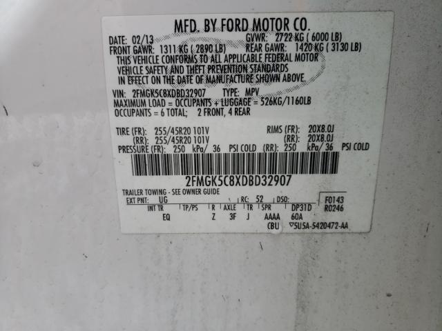 2013 FORD FLEX SEL 2FMGK5C8XDBD32907