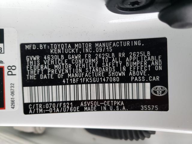 2016 TOYOTA CAMRY LE - 4T1BF1FK5GU147080