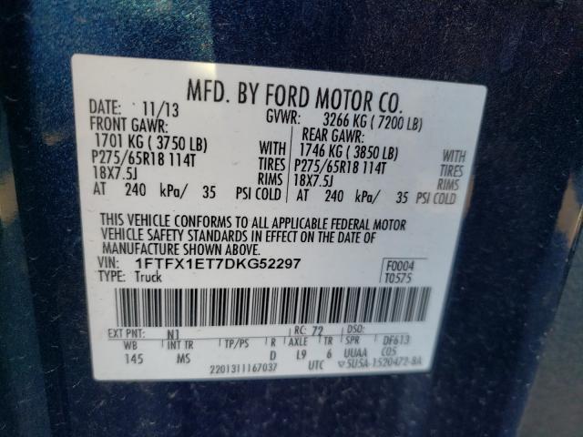 2013 FORD F150 SUPER - 1FTFX1ET7DKG52297