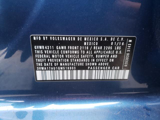 2016 VOLKSWAGEN GOLF SPORT 3VWA17AU1GM516903