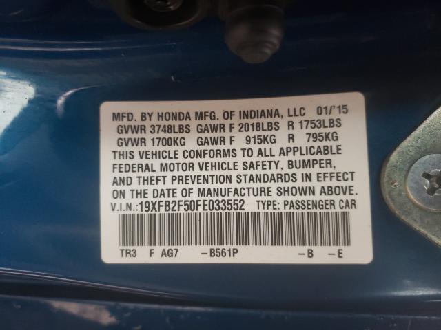 2015 HONDA CIVIC LX 19XFB2F50FE033552