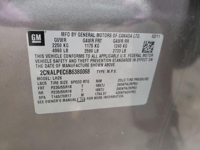 2011 CHEVROLET EQUINOX 2CNALPEC6B6380068