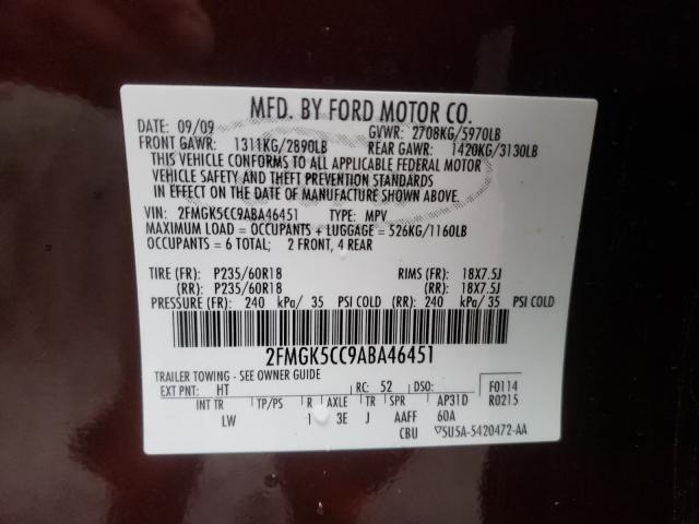 2010 FORD FLEX SEL - 2FMGK5CC9ABA46451