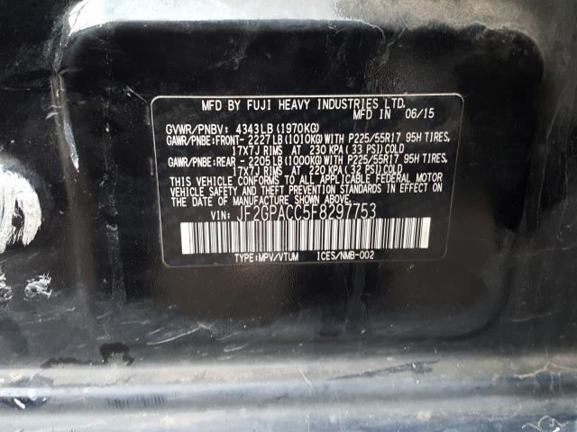 2015 SUBARU XV CROSSTR JF2GPACC5F8297753