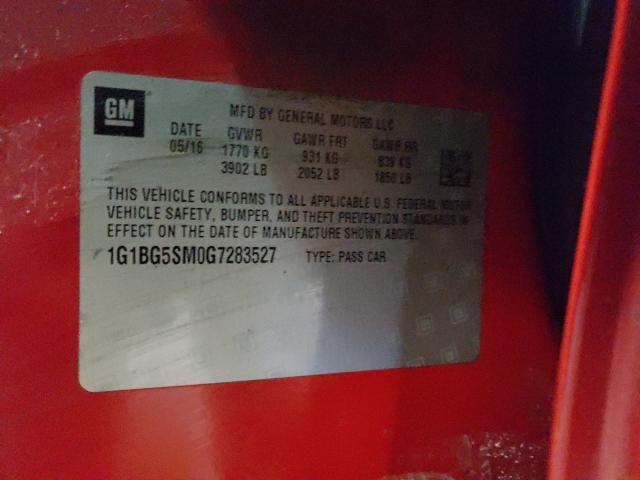 2016 CHEVROLET CRUZE PREM 1G1BG5SM0G7283527