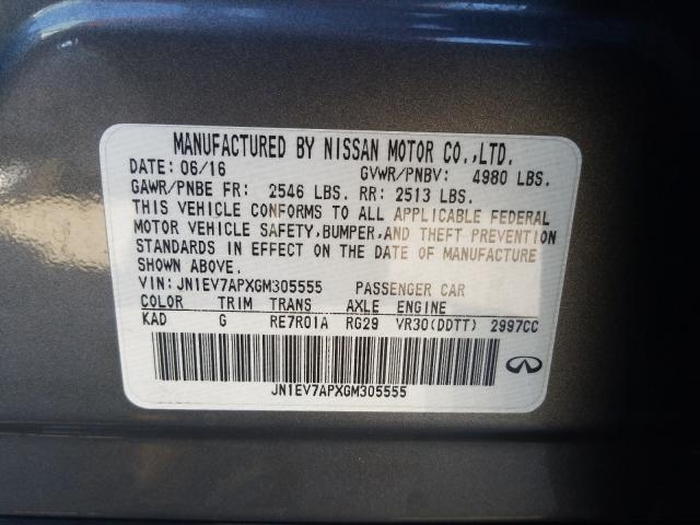 2016 INFINITI Q50 PREMIU JN1EV7APXGM305555