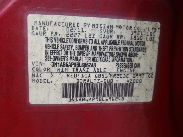 2011 NISSAN SENTRA 2.0 3N1AB6AP9BL696248
