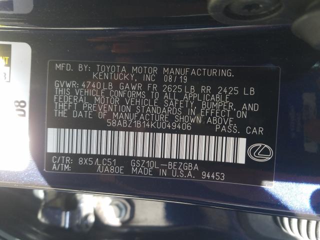 2019 LEXUS ES 350 - 58ABZ1B14KU049406