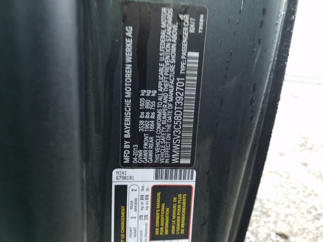 2013 MINI COOPER S WMWSV3C58DT392701