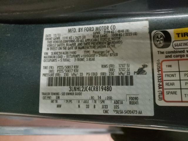 2012 LINCOLN MKZ 3LNHL2JC4CR819480