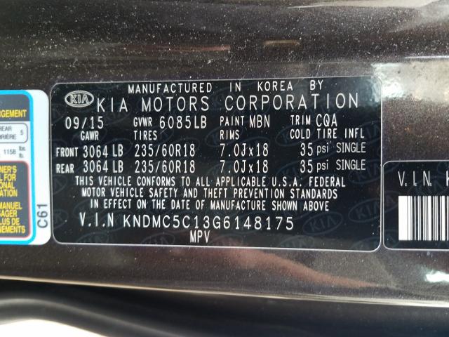 2016 KIA SEDONA EX KNDMC5C13G6148175