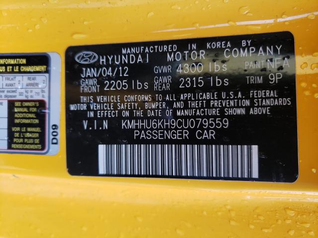 2012 HYUNDAI GENESIS CO KMHHU6KH9CU079559