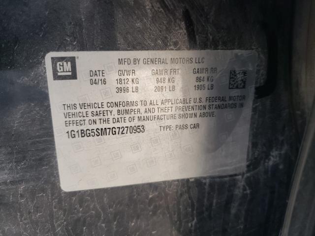 2016 CHEVROLET CRUZE PREM 1G1BG5SM7G7270953