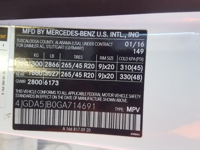 2016 MERCEDES-BENZ GLE 350 4JGDA5JB0GA714691