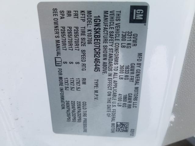 2012 CHEVROLET TAHOE K150 1GNSKBE07CR246445