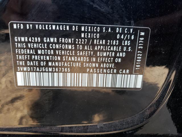 2016 VOLKSWAGEN JETTA SPOR 3VWD17AJ5GM367365