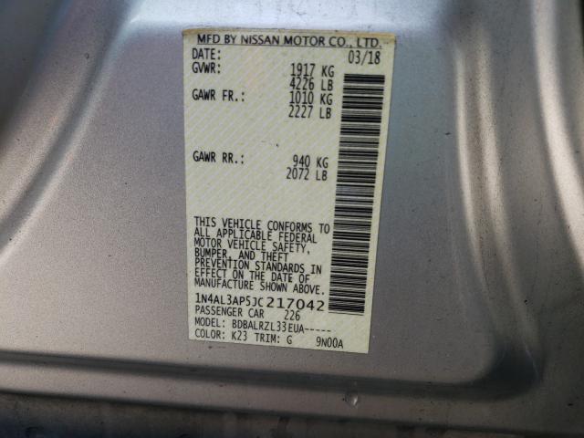 2018 NISSAN ALTIMA 2.5 1N4AL3AP5JC217042