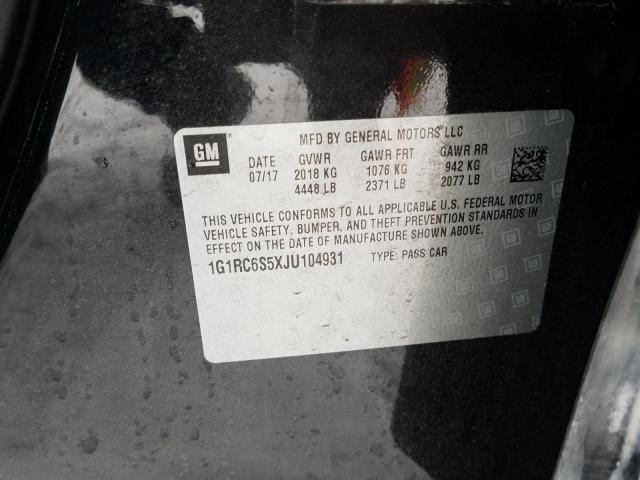 2018 CHEVROLET VOLT LT 1G1RC6S5XJU104931