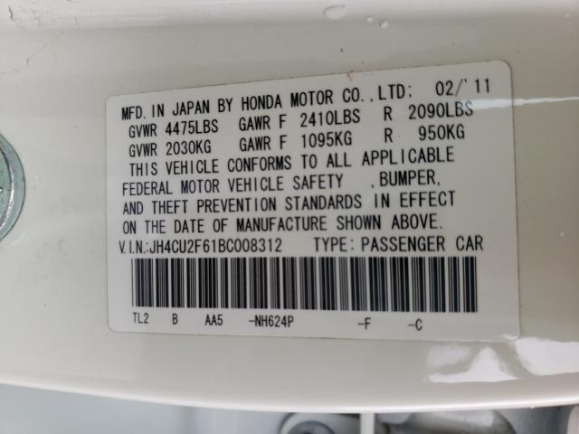2011 ACURA TSX JH4CU2F61BC008312