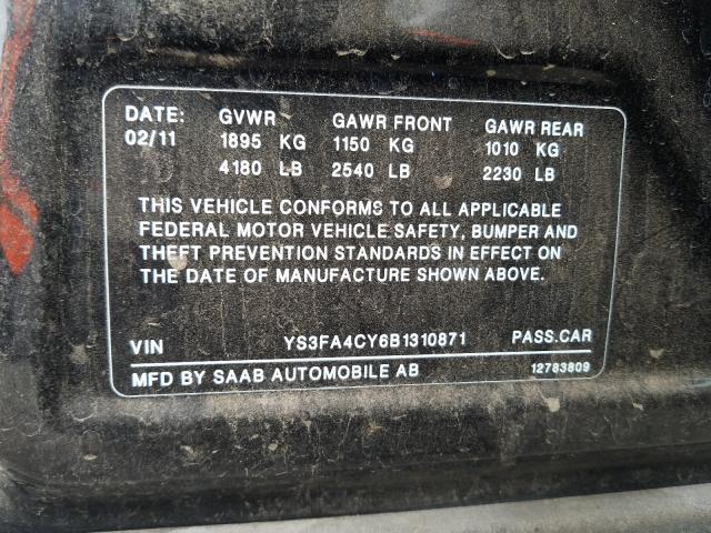 2011 SAAB 9-3 2.0T YS3FA4CY6B1310871