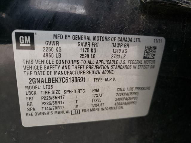 2012 CHEVROLET EQUINOX LS - 2GNALBEK7C6190691