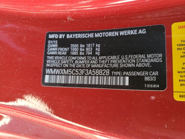 2015 MINI COOPER WMWXM5C53F3A58828