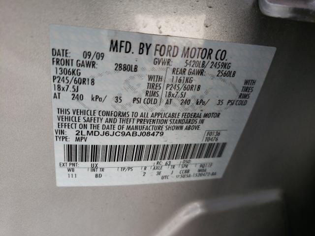 2010 LINCOLN MKX 2LMDJ6JC9ABJ08479