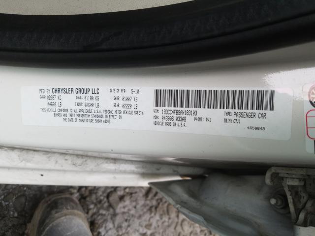 2010 DODGE AVENGER SX 1B3CC4FB9AN183103