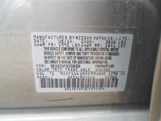 2014 NISSAN SENTRA S 3N1AB7AP3EY294304