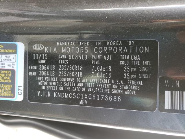2016 KIA SEDONA EX KNDMC5C1XG6173686